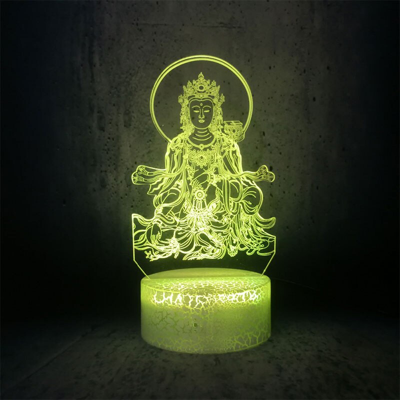߱ Ÿ ó Avalokitesvara 3D LED 7  ȯ ġ ư ̺  USB   Ȩ ׸  ǰ